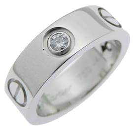 Cartier 18K Weißgold Love Classic Bandring mit Diamanten