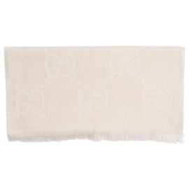 Gucci Cream monogram glittery scarf