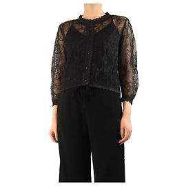 Simone Rocha Schwarze transparente Spitzenstrickjacke - Größe L