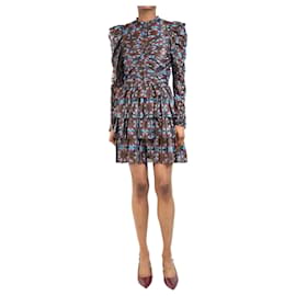 Ulla Johnson Vestido midi de chiffon lurex multicolor - talla UK 6