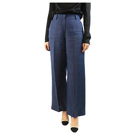 Weekend Max Mara Pantalones de lino azul - talla UK 8