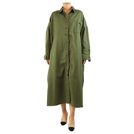 Autre Marque Robe chemise oversize vert olive - Taille unique