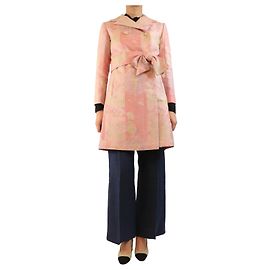Autre Marque Pink double-breasted jacquard jacket - size UK 8