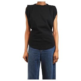 Isabel Marant Schwarzes ärmelloses gerafftes T-Shirt - Größe XS