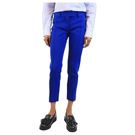 Céline Calças de lã azul ajustadas - tamanho UK 8