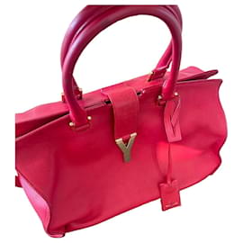 Bolso Tote de Cuero Rojo Saint Laurent Sac de Jour