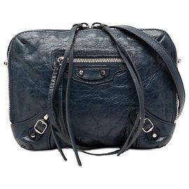 Reporter XS Motocross Classico in Pelle di Agnello Blu di Balenciaga