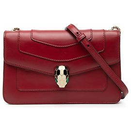 Bulgari Bvlgari Borsa in Pelle Rossa Serpenti Forever a Spalla