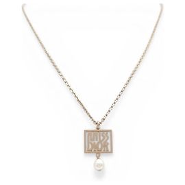 NEW CHRISTIAN DIOR NECKLACE PENDANT MISS 53-59 CM IN GOLDEN METAL