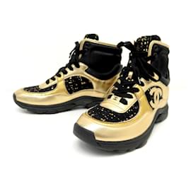 NUOVE SCARPE CHANEL SNEAKERS G35060 37.5 IN TWEED D'ORO LOGO CC SNEAKERS