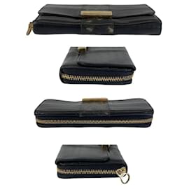 Chloé Portafoglio lungo in pelle nera Chloe