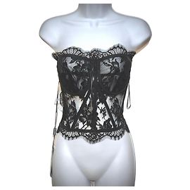 Top de corsé de encaje negro Dolce & Gabbana