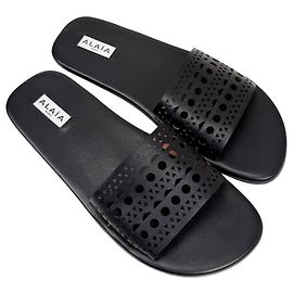 Sandali piatti Alaïa Vienne in pelle nera