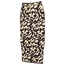 Nanushka fitted midi skirt with side slits rayon