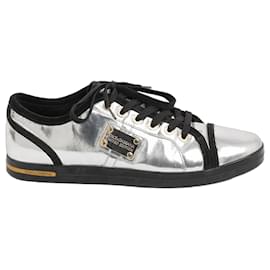 Sneakers Dolce & Gabbana in pelle argento uomo