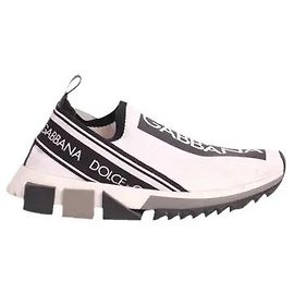 Sneakers Dolce & Gabbana Sorrento Slip-On in maglia bianco nero