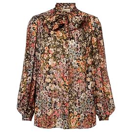 Blusa de seda con estampado floral de Valentino con lazo