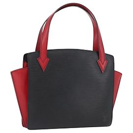 LOUIS VUITTON Borsa a Mano Varenne Bicolore Epi Nero Rosso M52387 LV Auth ARZ070