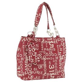 CHANEL Borsa Tote By Sea Line Canvas Rossa CC Auth BA11415A