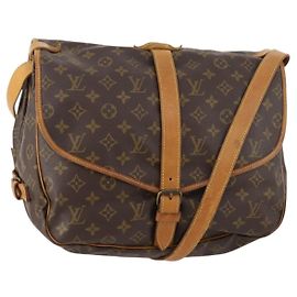 LOUIS VUITTON Borsa a Spalla Monogram Saumur 35 M42254 LV Auth ki6534