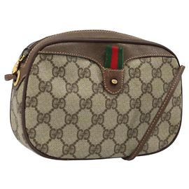 Borsa Sherry Line GG Supreme Web di GUCCI in PVC beige 007 58 6112 4002 Auth 173387