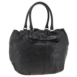 Borsa Tote in Pelle Valentino Nera Oro Auth BA11469