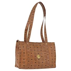 Borsa tote MCM Logogram Vicetos PVC Marrone Oro Auth BA10940