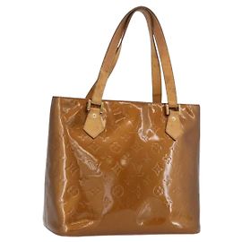 LOUIS VUITTON Borsa a Mano Houston Monogram Vernis Bronzo M91122 LV Auth ARZ080