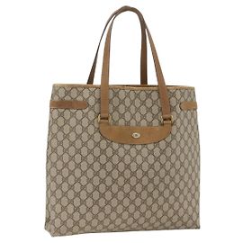 Gucci Borsa Tote GG Supreme PVC Beige Oro 39 02 061 Auth 174551