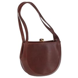 Borsa a Spalla Salvatore Ferragamo in Pelle Marrone Oro Auth 174085A