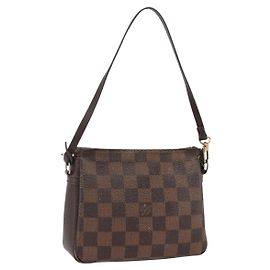 LOUIS VUITTON Pochette per trucco Damier Ebene N51982 LV Auth 174457