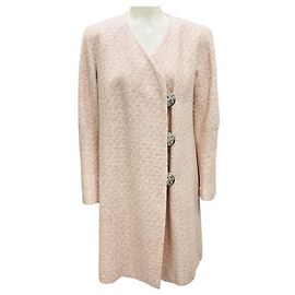 Chanel Iridescent Pink / Ecru 2016 Fantasy Tweed Coat