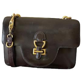 Borsa a mano Hermès in pelle marrone
