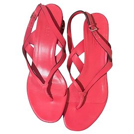 Sandali Gucci in pelle rosa con logo GG