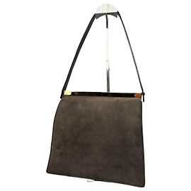 Borsa a tracolla in suede Gucci vintage marrone