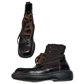 Vintage Gucci Lederstiefel schwarz braun 37