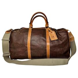 Borsa da viaggio 2 in 1 in pelle con motivo paisley vintage Etro
