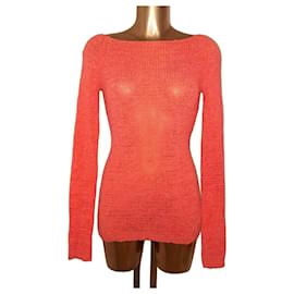 Autre Marque Korallenfarbener Pullover mit langen Ärmeln
