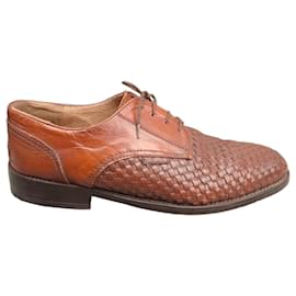 Derby Ted Lapidus in pelle intrecciata marrone - Autre Marque