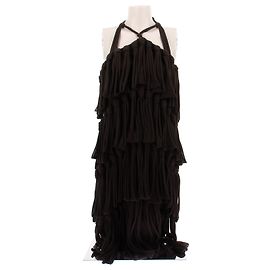 Bottega Veneta Braunes Kleid mit Fransen