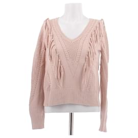 Maje Pullover rosa mit Fransen