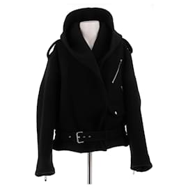 Abrigo con capucha negro de lana - Alaïa