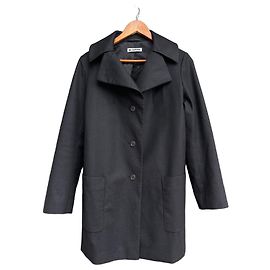 Schwarzer Wollmischmantel von Jil Sander