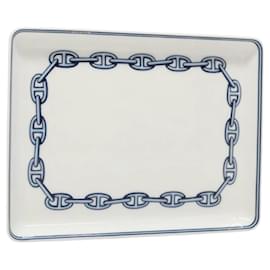 Piatto quadrato Chaine D'ancre Hermès in ceramica bianca