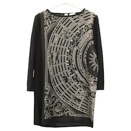 Camisa túnica de seda Hermès negra