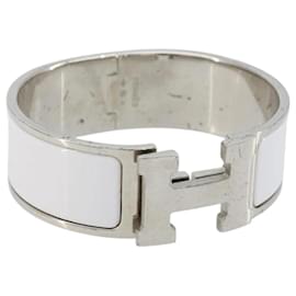 Bracciale Click Crack in metallo bianco Hermès