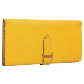 Portafoglio Hermès Birkin Giallo in Pelle