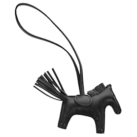 Hermès Rodeo PM Charm aus schwarzem Leder