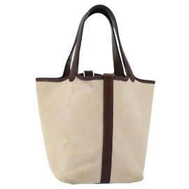 Borsa a Spalla Picotin PM Toile H di Hermès