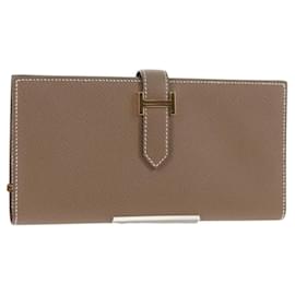 Billetera Hermès Birkin de piel beige